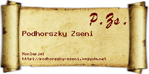 Podhorszky Zseni névjegykártya